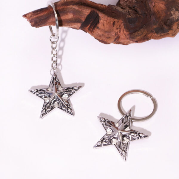 oly-f0c433c774cdb139a5558b48dfb33b6e Wholesale European Style Five Point Star Keychain Pendant Zinc Alloy Car Key Accessory