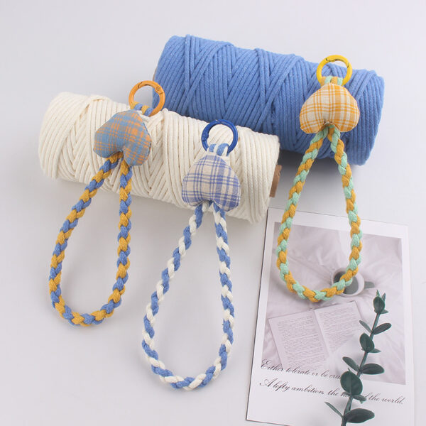 oly-f0ce486a1352a5f67e287a160caa0c0c Wholesale Korean Style Heart Keychain Handmade Cotton Rope Pink Color Contrast for Party Gift Fashion Accessory