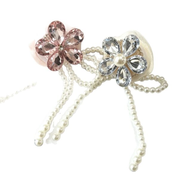 Wholesale Trendy Crystal Flower Beaded DIY Car Hanging Charm Resin Accessory for Keychain or Pen