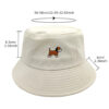 Wholesale Cute Dog Embroidery Bucket Hat Sun Protection Casual Cap for Women