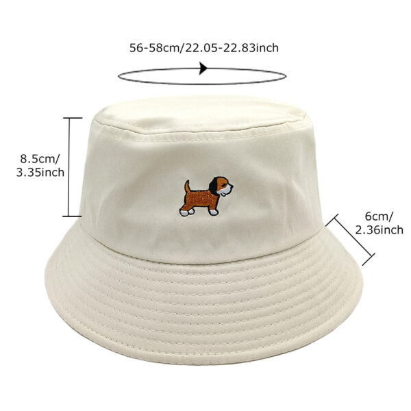 Wholesale Cute Dog Embroidery Bucket Hat Sun Protection Casual Cap for Women