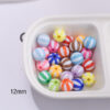 Wholesale Circus Print Acrylic Round Beads for DIY Phone Strap Bracelet Charm Fashion Accessory Gift