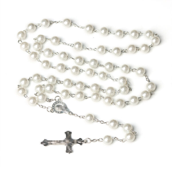 oly-f15b6da1e61e86b9dd07a9e3ff8ba402 Wholesale Rosary Cross Pearl Necklace Fashion Accessory for Boutique Resale