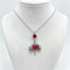 Wholesale Gothic Red Rhinestone Wing Dagger Heart Pendant Necklace Vintage Silver Plated Y2K Chic Choker Fashion Jewelry Accessory for Resale
