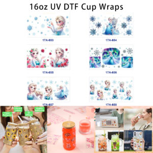 oly-f16af5a14942b47914fbc6fae24e8031 Wholesale 5pcs Winter Magic Maiden Snowflake Rose Aurora Scenery Mixed Decor Prints 16oz Cup UV DTF Wraps OLY Exclusive