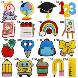 Cartoon learning cloth stickers set of 17 pieces