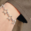 Wholesale Hollow Five-Point Star Bracelet Trendy Gothic Zinc Alloy DIY Hand Jewelry for Women Everyday Wear