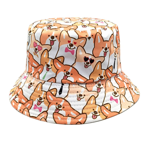 Wholesale Trendy Puppy Pattern Bucket Hat Reversible Sun Protection Outdoor Hat for Men Women