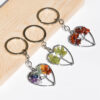 Wholesale Tree of Life Heart Keychain Pendant Natural Strawberry Crystal Fashion Accessory Gift