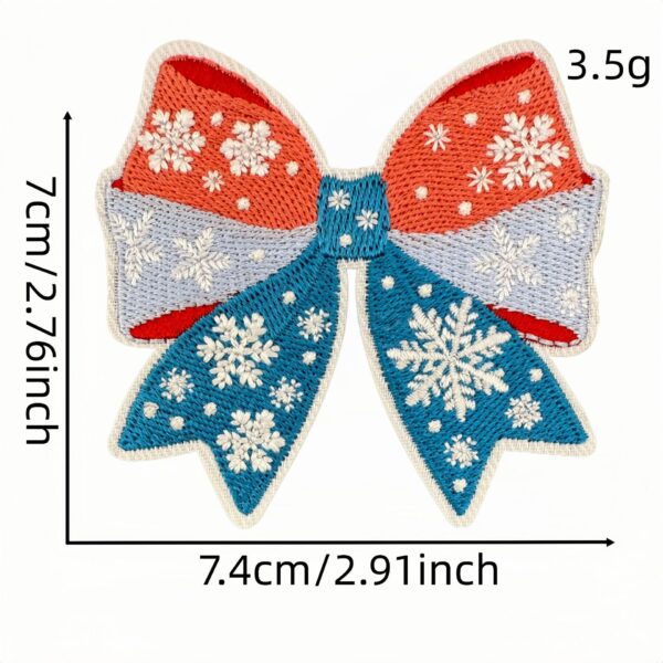 oly-f1a3ad0ccd858b895253a7a2441eb875 Wholesale Christmas Cartoon Bow Polyester Embroidery Iron-On Patch Decorative Accent Gift Boutique Fashion Accessory