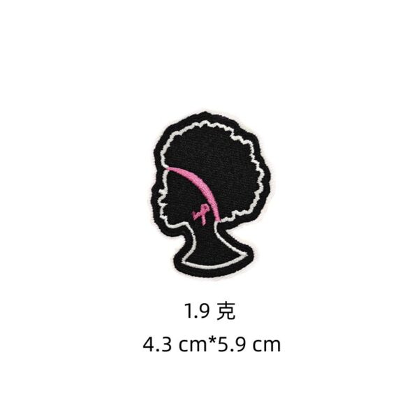 oly-f1a66867113cf6ed582b1d1616f2146f Wholesale Cartoon Black Girl Embroidered Patch Polyester Thread Bag Accessory