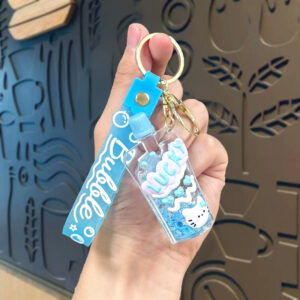 Oil-filled bubble luminous jelly bottle-blue / Single opp bag packaging