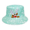 Wholesale Reversible Bucket Hat with Snowflake Elk Pattern Sun Protection Fashion Accessory