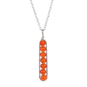 White K Red Agate Beads