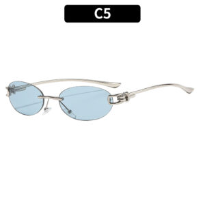 C5-silver frame light blue piece