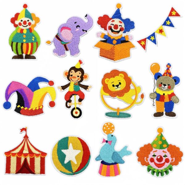 oly-f1f83e2accd79c7ad5e3ce4c60e1fd52 Wholesale Embroidery Clown Patch Circus Theme Decorative Sticker for Party Craft Gift