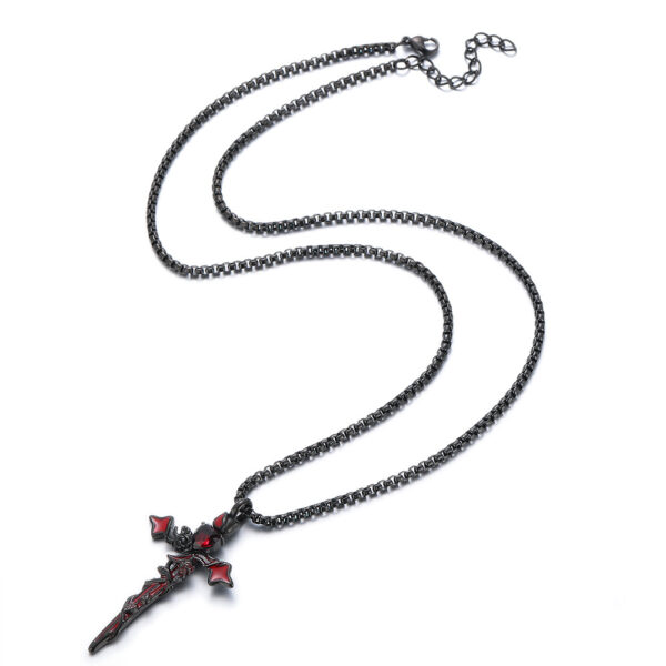 oly-f2017d4454ca2031534fda02d58142e9 Wholesale Stainless Steel Cross Pendant Necklace with Heart Design Layering Jewelry for Party Gift