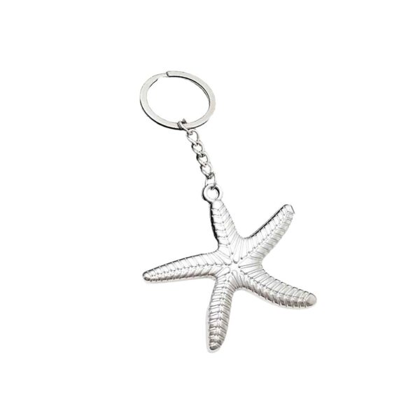Wholesale Nautical Starfish Keychain Pendant Retro Ocean Themed Zinc Alloy Fashion Accessory for Keys, Bags,