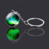 Wholesale Glow in the Dark Glass Ball Keychain Key Ring Decorative Gift