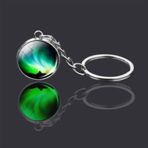 Wholesale Glow in the Dark Glass Ball Keychain Key Ring Decorative Gift
