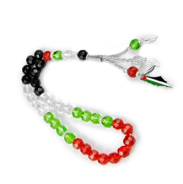 oly-f24f583571f295c49bc9267040881e67 Wholesale Exotic Crystal Rosary Beads 33 Beads 10mm Flag Colors Jewelry Accessory Business Gift