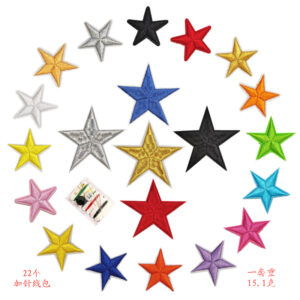 Five-pointed star combination cloth stickers with sewing kit 22 pieces