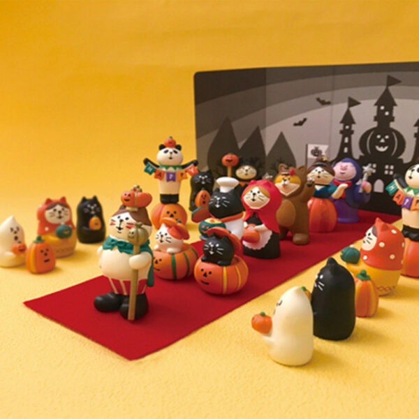 Wholesale Japanese Cat Halloween Pumpkin Resin Blind Box Ornament Home Decor Accent for Gift Resale