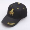 Wholesale Masonic Embroidered Baseball Cap Cotton Black Sun Hat for Party Gift
