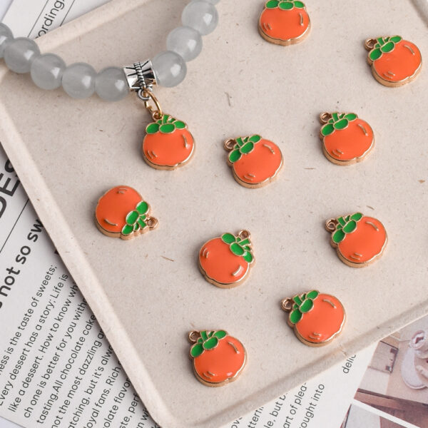 oly-f296ad2c26bc7b681395c739dcd5339a Wholesale Zinc Alloy Drip Oil Orange Persimmon Pendant Charms for DIY Jewelry and Phone Accessories