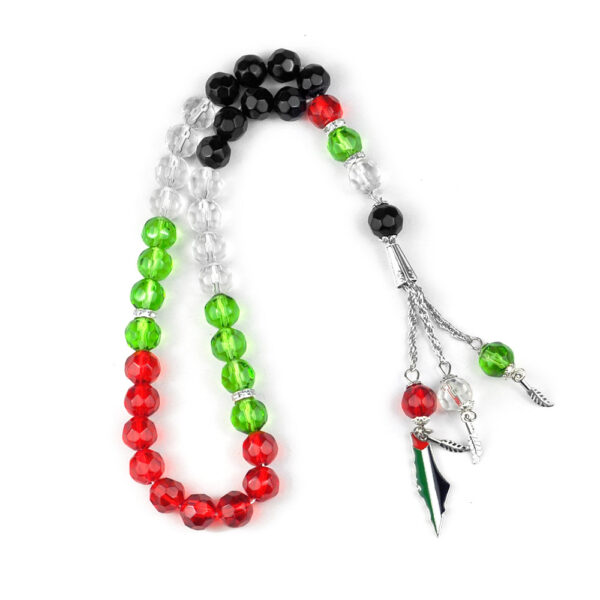 oly-f2e4bae5b46dbbe4320e2bdcadf966e1 Wholesale Exotic Crystal Rosary Beads 33 Beads 10mm Flag Colors Jewelry Accessory Business Gift
