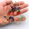oly-f2ef3fbf76ac8525ba6a79a6108b56fa Wholesale Gold Natural Crystal Tree of Life Keychain Bag Charm Decorative Accessory