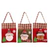 oly-f2f6551f4e87f22915892e5755e3e2e8 Wholesale Santa Claus Plaid Flannel Christmas Gift Bag for Candy Apples Holiday Decor