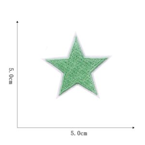 Green five-pointed star cloth stickers -12#
