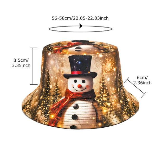 Wholesale Christmas Snowman Bucket Hat Trendy Casual Sun Protection Fashion Accessory for Gift
