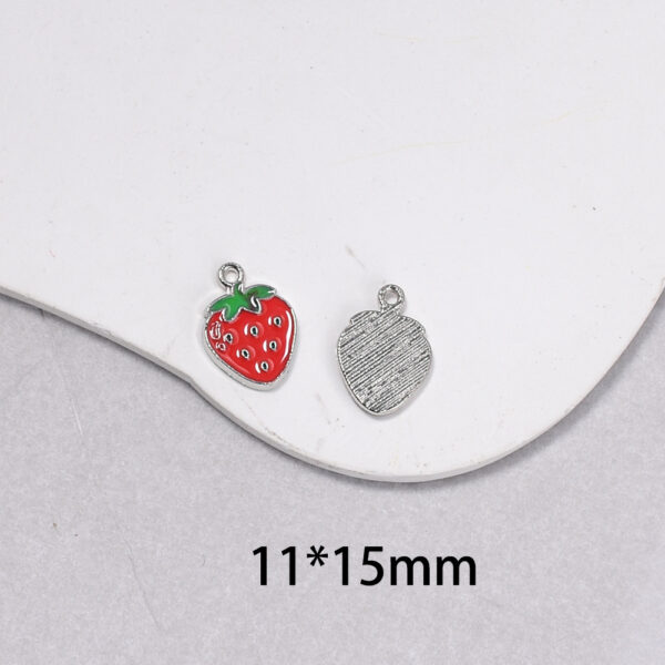 oly-f337584295239d9521bcfb18554c5a1b Wholesale Strawberry Enamel Pendant Charm Jewelry Accessory for DIY Bracelet Making Gift