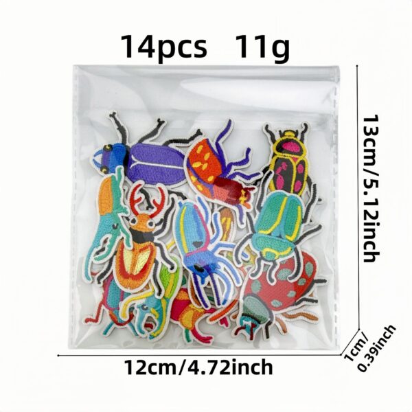 oly-f33bb396d7f5e7a3c67928074c0f768d Wholesale Colorful Cartoon Insect Embroidered Patches 14-Piece Set for Clothing Bag Decoration Iron-On DIY Craft Supply