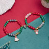 oly-f3528f499998fdf2bf3930862171b5a9 Wholesale Christmas Santa Tree Bell Love Magnet Couple Bracelet Fashion Jewelry Accessory Gift