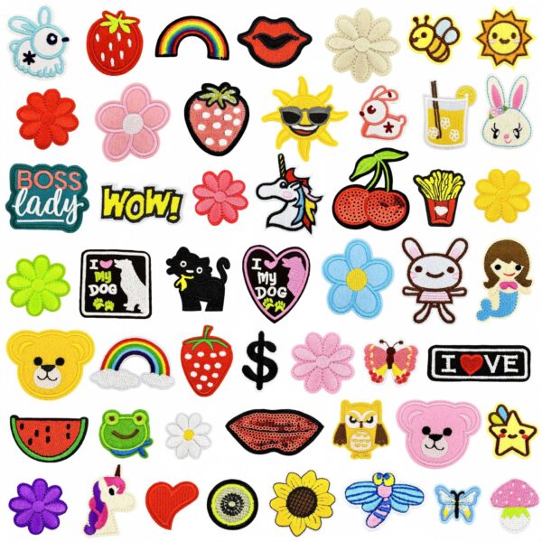 Wholesale Cartoon Embroidered Patches - Bee, Rabbit, Strawberry Designs for Children's Clothing, Everyday Use