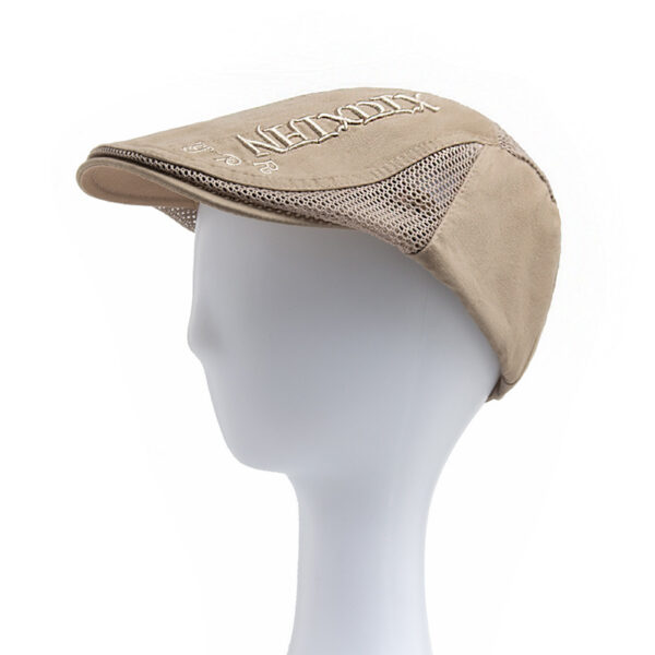 Wholesale Mesh Breathable Summer Beret with Letter Embroidery Retro Sun Protection Cap for Men