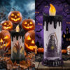 Wholesale Halloween Electronic Candle Lamp Set - Ghost Hand, Witch, Death Designs - Decorative Accent for Party, Gift or Boutique Resale