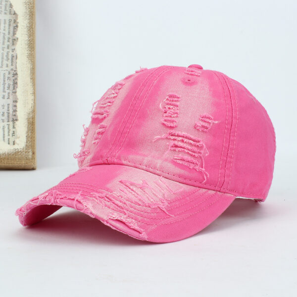 Wholesale Watermelon Red Retro Distressed Baseball Cap Fashion Accessory Boutique Resale
