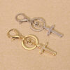 Wholesale Chic Cross Keychain Metal Gold Light Luxury Key Ring Decorative Accent for Bag Gift