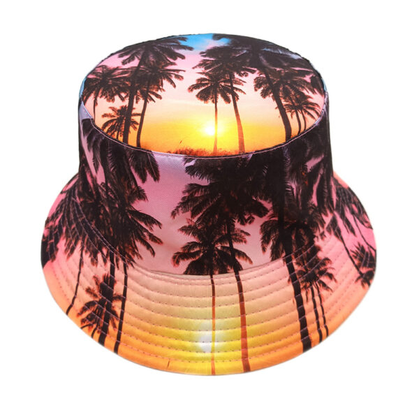 oly-f37f2933cb4b586b5df73ec354eccfa7 Wholesale Chic Coconut Tree Print Fisherman Hat Sunscreen Beach Hat for Travel, Fashion Accessory