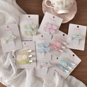 oly-f38ffc0faec82e4702fb23e0ee0877f3 Wholesale Spring Love Heart Grid Pattern Acrylic Hair Clips 3pcs Trendy Fashion Jewelry Accessory