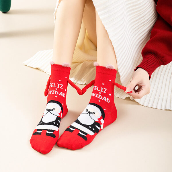 Wholesale Christmas Couple Socks Anime Cartoon Pattern Winter Gift Casual Socks