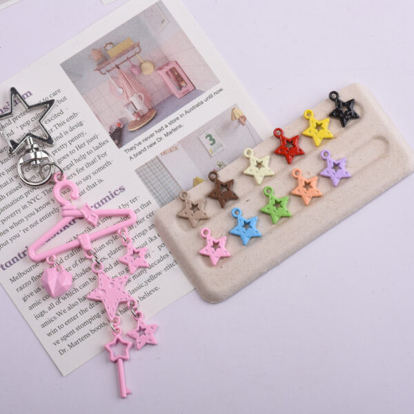 oly-f3d224045a17b66e2136a734a02650ae Wholesale Star Alloy Pendant Mixed Colors Electroplated DIY Jewelry Accessory for Necklace Keychain