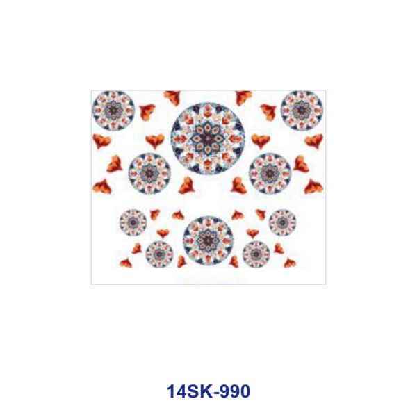 Wholesale 2/4/8pcs Vintage Round Geometric Boho Floral Print Mini Cup Keychain Sticker