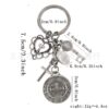Wholesale Silver Metal Double Sided Cross Keychain with Hollow Heart Design Trendy Backpack Charm for Gift or Everyday Use