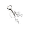 Wholesale Cross Lightning Heart Metal Keychain Pendant Bag Charm Car Accessory Fashion Gift