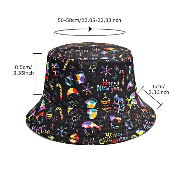 oly-f40e314777eae5d8fbe58b336807ab6a Wholesale Christmas Retro Printed Double Sided Fisherman Hat Sun Protection Fashion Accessory Gift